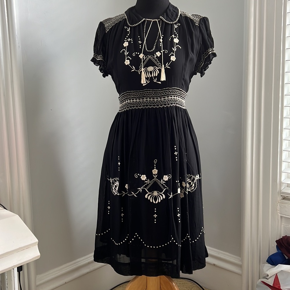 Lucky Brand Black dress with appliqués
